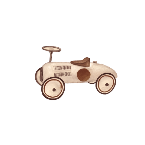 Sluitsticker met een beige auto