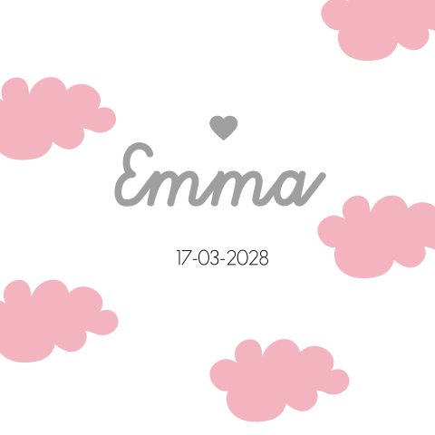 geboortekaartjes wolk wolkjes wolken meisje