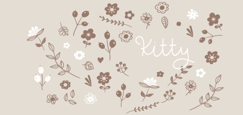 Babykaartje meisje met aardetinten gekleurde bloemen