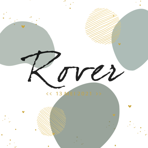 Geboortekaartje baby jongen vlekken