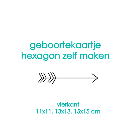 Geboortekaartje hexagon zeshoek zelf ontwerpen