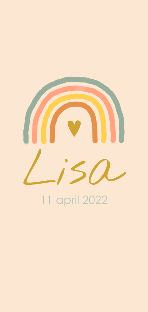 Geboortekaartje meisje regenboog