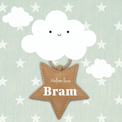Geboortekaartje jongen ster en wolk