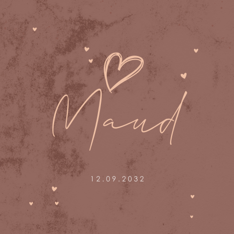 Canvasposter in terracotta tint met hartjes