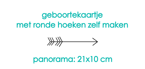 Ronde hoeken Panorama geboortekaartje - Blanco
