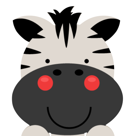 Geboortekaartje vorm zebra stans