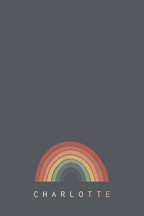 Rosefolie geboortekaartje meisje met regenboog