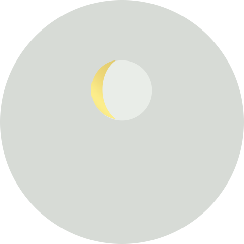 Blauwe sluitsticker met gouden maan