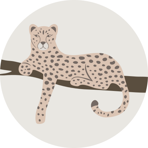 Sluitsticker met panter in boom