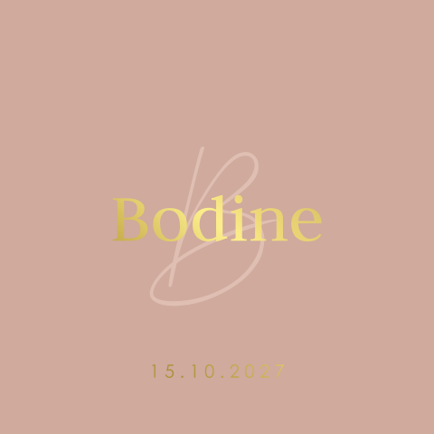 Roze geboortekaartje met gouden letters voor meisje