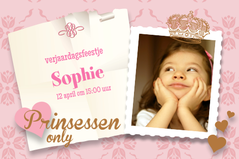 Kinderfeestje uitnodiging meisje prinsessen
