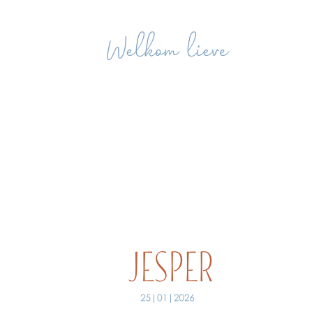 Geboortekaartje voor jongen met zusje en kat in de sneeuw