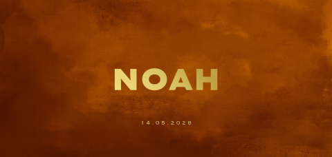 Minimalistisch cognac kleurig geboortekaartje met foliedruk