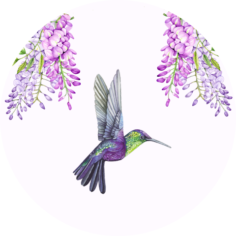 Sluitsticker zegel geboorte meisje hummingbird