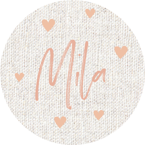 Sluitsticker linnen-look achtergrond hartjes