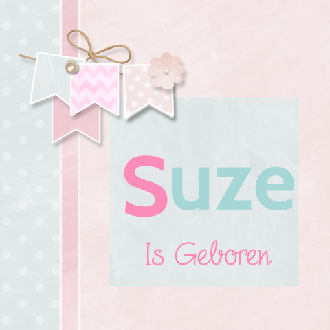 Lief kaartje in pastel met vlaggetjes