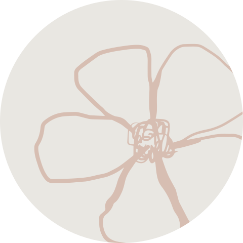 Sluitsticker met outline bloem