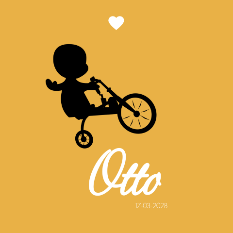 Geboortekaartje jongen fietsje