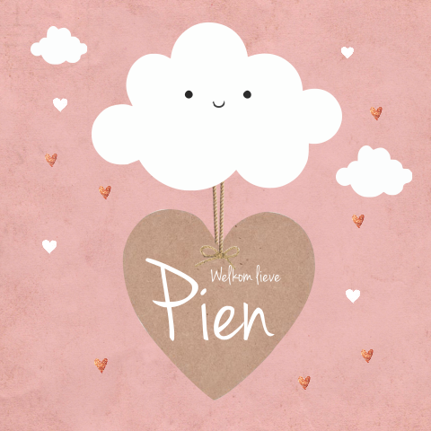 Geboortekaartje meisje wolkje