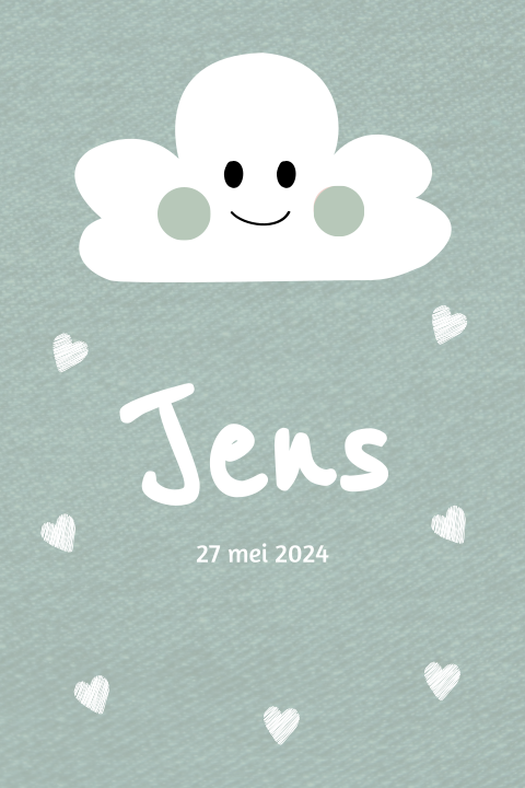 Geboortekaartje jongen met wolkje