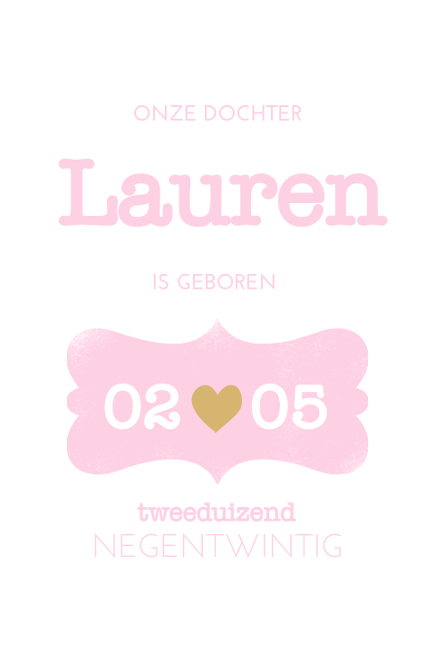 Klassieke licht roze uitnodiging voor een baby borrel