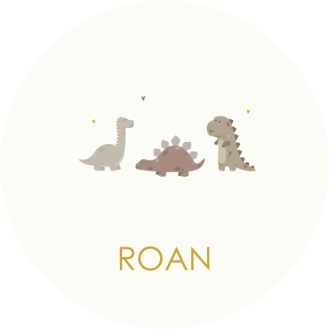 Sticker dinos op een rijtje