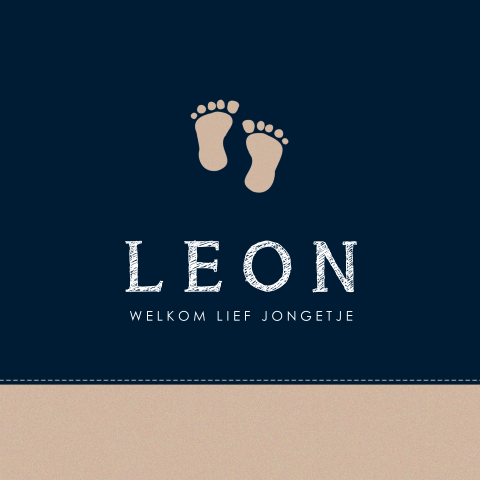 Geboortekaartje baby jongen voetjes