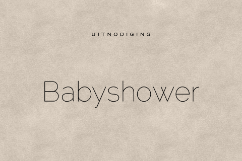 Unisex babyshower uitnodiging taupe kleur