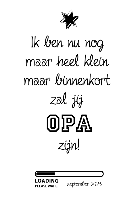 Zwangerschapsaankondiging Opa