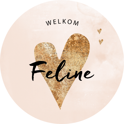 Raamsticker goud look hart voor een meisje