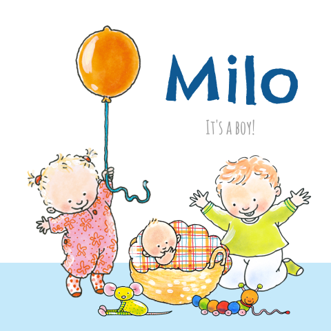 Lief geboortekaartje met drie kindjes