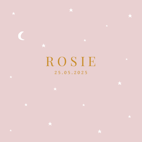 Geboortekaartje sterren maan stijlvol meisje