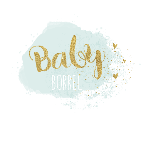 Babyborrel kaartje mint groen aquarel en hartjes