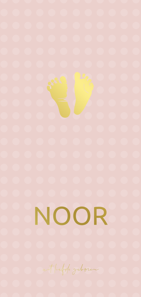 Klassiek meisjes geboortekaartje met voetjes