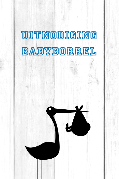 Staande uitnodiging babyborrel jongen