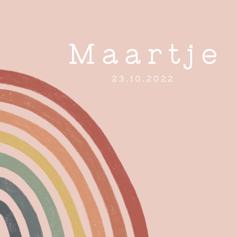 Regenboog geboortekaartje voor een meisje