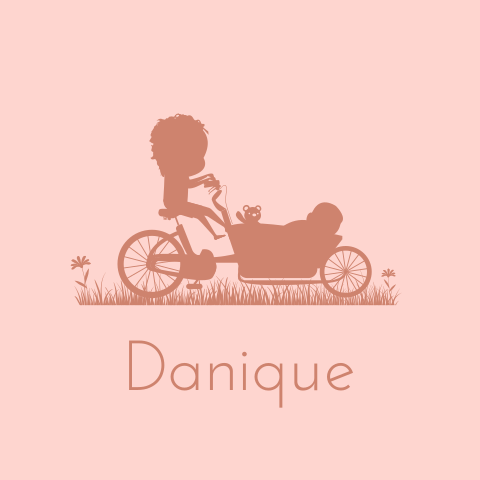 Geboortekaartje met bakfiets en broer zusje silhouet voor 2e kindje