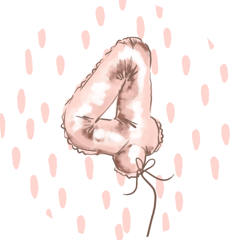 Sluitzegel met roze confetti en een ballon