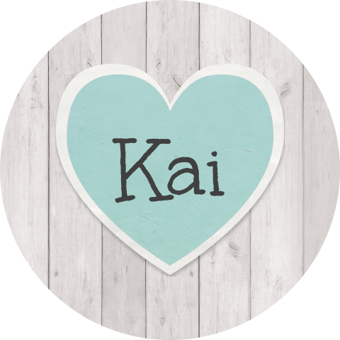 Sticker hout patroon en hart