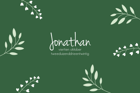 Botanisch geboortekaartje voor een jongen