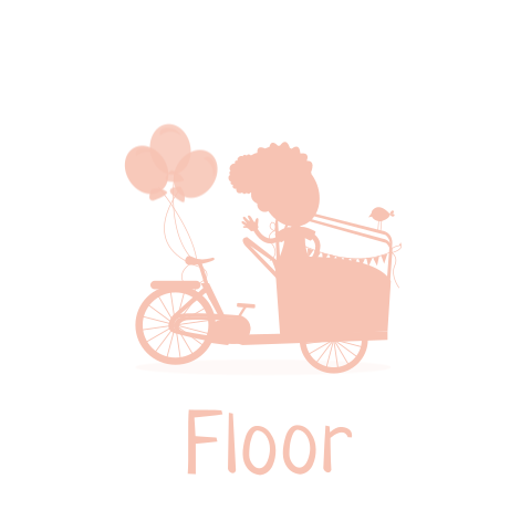 Geboortekaartje silhouet bakfiets meisje