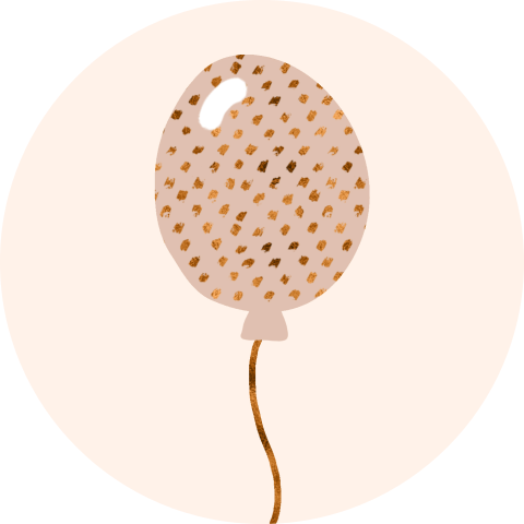 Sluitzegel met ballon in trendy roze en bruin