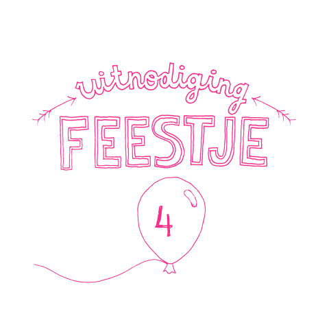 Sluitzegel verjaardagsfeestje van een meisje met ballon