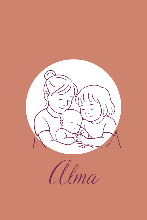 Roze geboortekaartje met 2 grote zussen voor een meisje