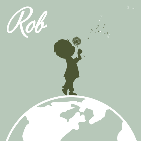 Geboortekaartje jongen silhouet paardenbloem wereldbol