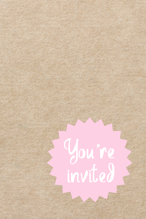 Kraft look uitnodiging kraam feest meisje