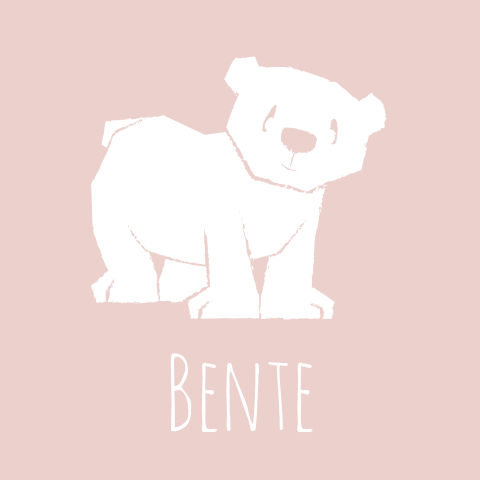 Geboortekaartje voor een meisje met beertje