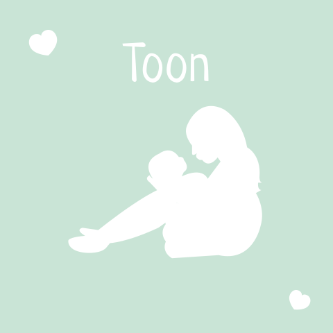 Silhouet grote zus moeder baby jongen tweede kindje