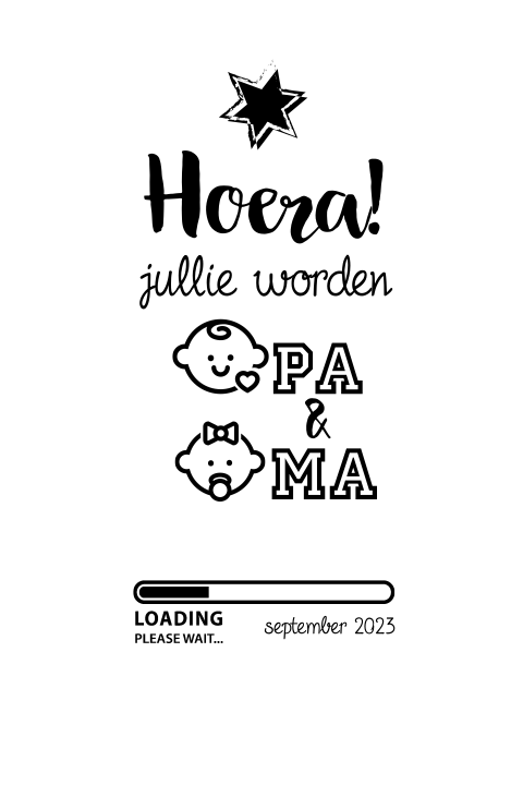 Aankondiging zwangerschap opa en oma