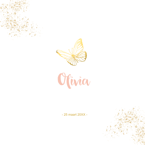 Geboortekaartje meisje vlindertje